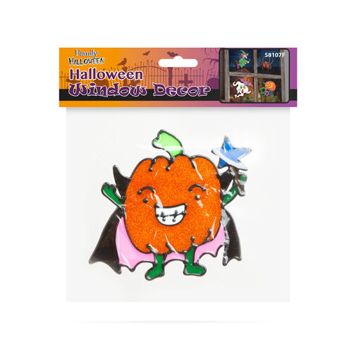 58107F • Halloween-i ablakdekor - Csillámos, színes tök