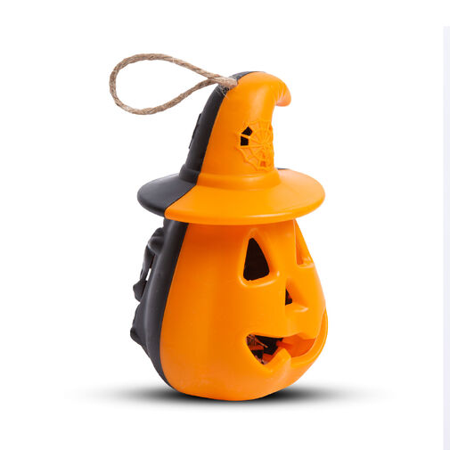 58116 • Halloween-i LED lámpa - felakasztható - narancs / fekete - elemes