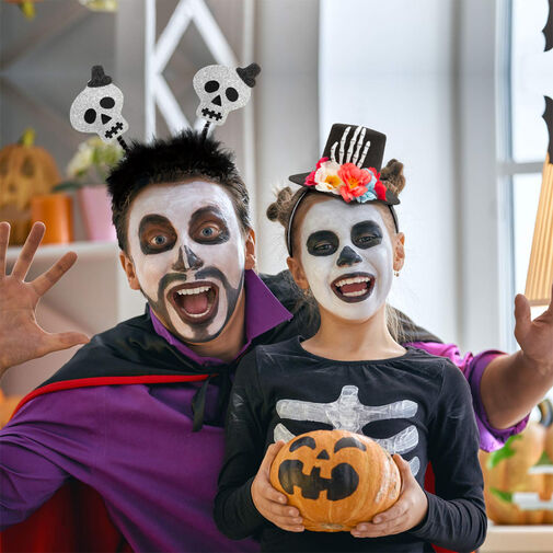 58119A • Halloween-i hajráf - kalap, csontváz