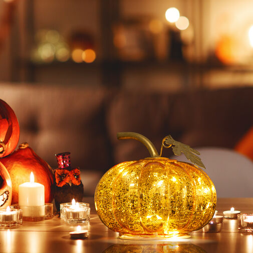 58132 • Halloween-i világító tök - 10 microLED - elemes