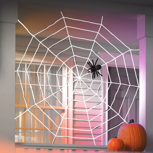 58143 • Pókháló és pók - fehér - halloween-i - 130 x 130 cm