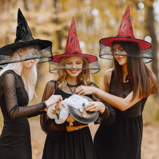 58152 • Halloween-i boszorkány kalap - 2 szín - poliészter - 38 cm