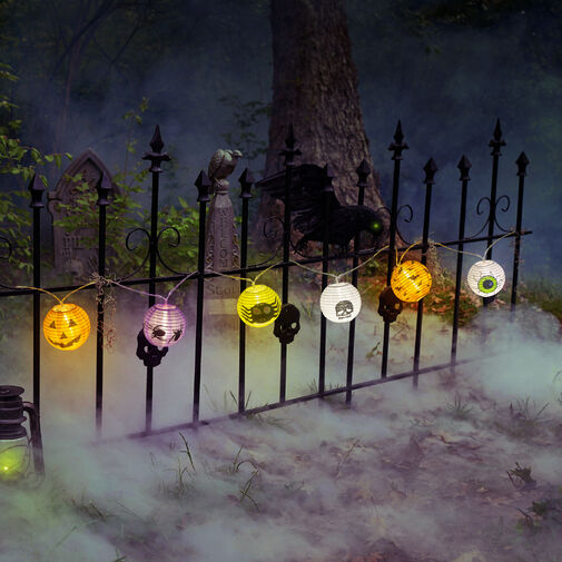 58155 • Halloween-i lampion fényfüzér - 7,5 x 110 cm - 2 x AA elemes