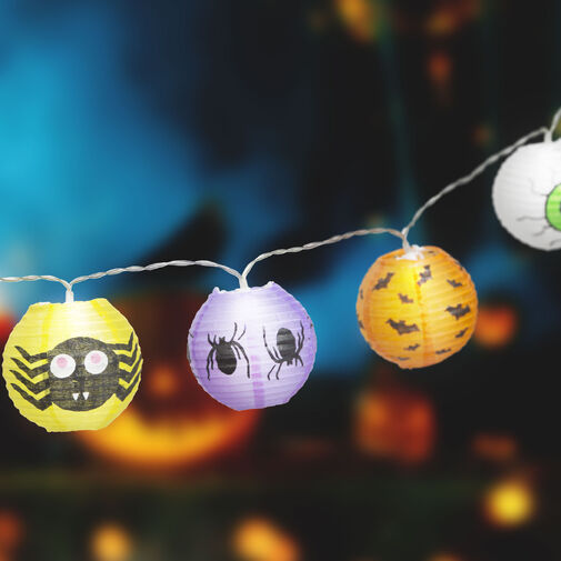 58155 • Halloween-i lampion fényfüzér - 7,5 x 110 cm - 2 x AA elemes