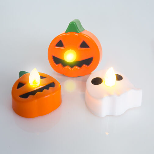 58157 • Halloween-i teamécses szett - tök, szellem - elemes - 3 db / csomag