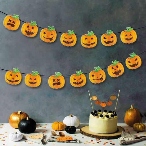 58168 • Halloween-i papír girland - tök - 3,5 m - 8 db tök