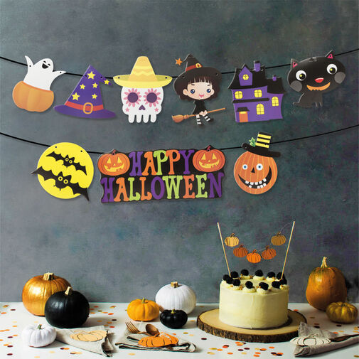 58169 • Halloween-i papír girland - többféle motívummal - 3,5 m