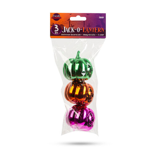 58180 • Halloween-i tök dekoráció - fényes - 6 cm - 3 szín / csomag