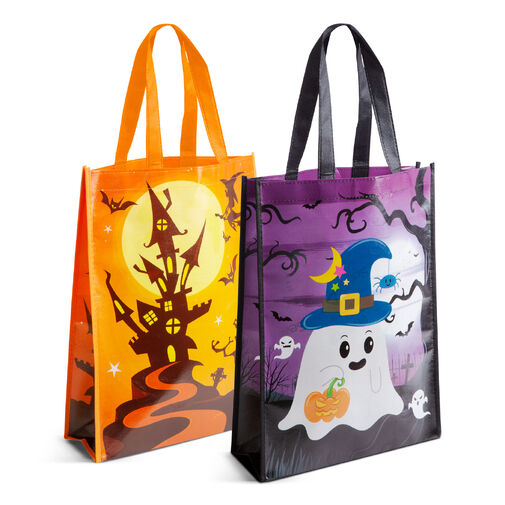 58184 • Halloween-i ajándéktáska - narancssárga / lila - 30 x 40 x 10 cm