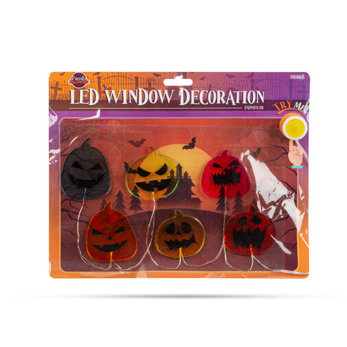 58186B • Halloween-i LED ablakdekor - gél - tök - 85 cm