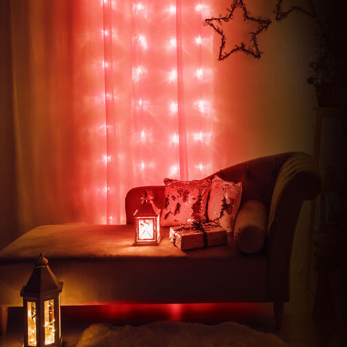 58187 • Fényfüggöny - 48 db piros LED - 60 x 120 cm - 2 x AA