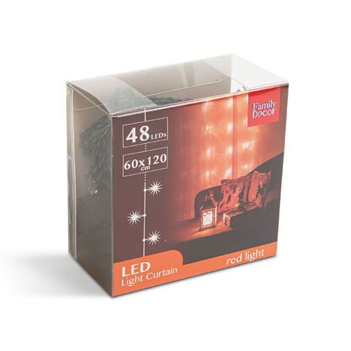 58187 • Fényfüggöny - 48 db piros LED - 60 x 120 cm - 2 x AA