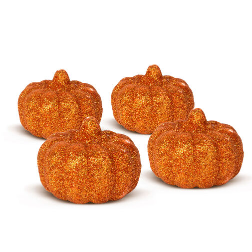 58188 • Halloween-i tök dekoráció - 5,2 cm - habszivacs - glitteres - 4 db / csomag