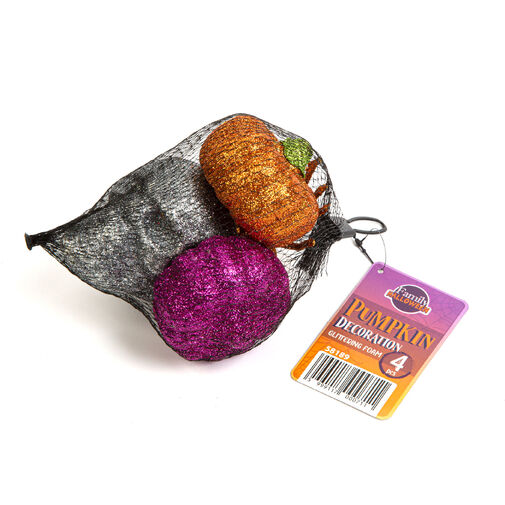 58189 • Halloween-i dekoráció szett - pók, koponya, 2 db tök - glitteres