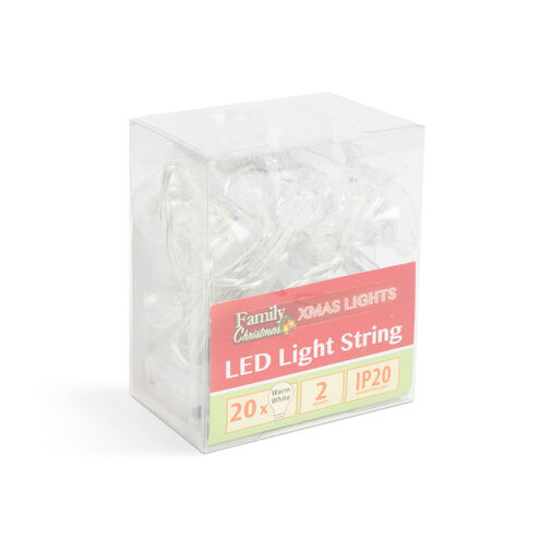 58216 • LED fényfüzér - csengettyű - 20 LED - 2,3 méter - melegfehér - 3 x AA