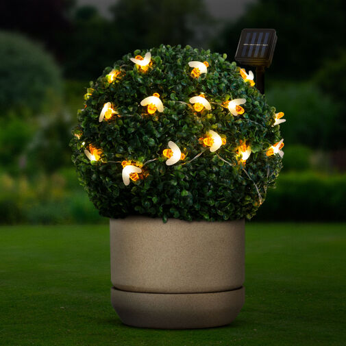 58220 • LED szolár fényfüzér - méhecske - 2,3 m - 20 LED - melegfehér