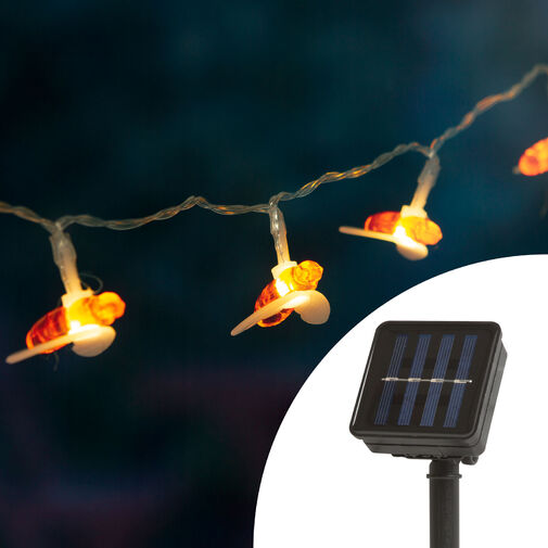 58220 • LED szolár fényfüzér - méhecske - 2,3 m - 20 LED - melegfehér