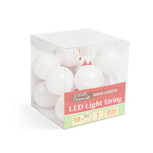 58222A • LED fényfüzér - hóember - 10 LED - 1,1 méter - melegfehér - 3 x AA
