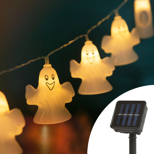 58222B • LED szolár fényfüzér - szellem - 10 LED - 1,1 méter - melegfehér 