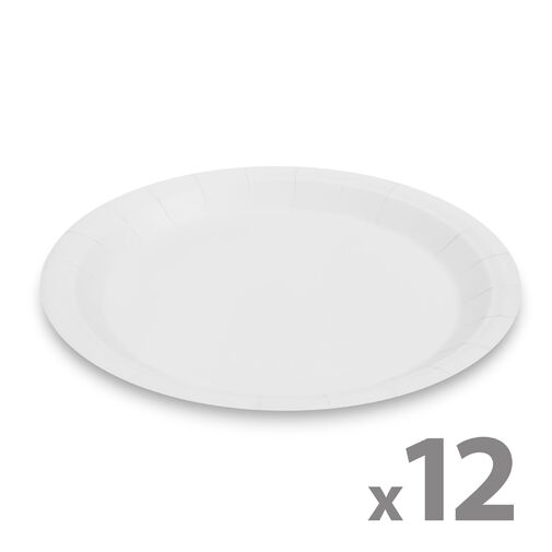 58235A • Papírtányér szett - fehér - 23 cm - 12 db / csomag