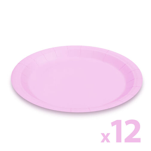 58235C • Papírtányér szett - rózsaszín - 23 cm - 12 db / csomag