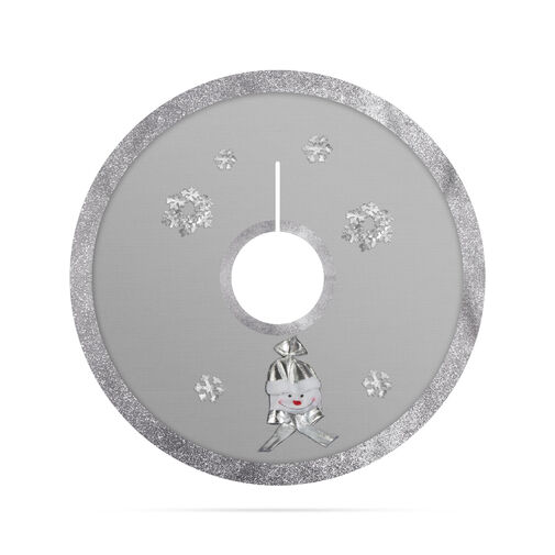 58277C • Karácsonyfa alá terítő - 97 cm - poliészter - szürke / ezüst