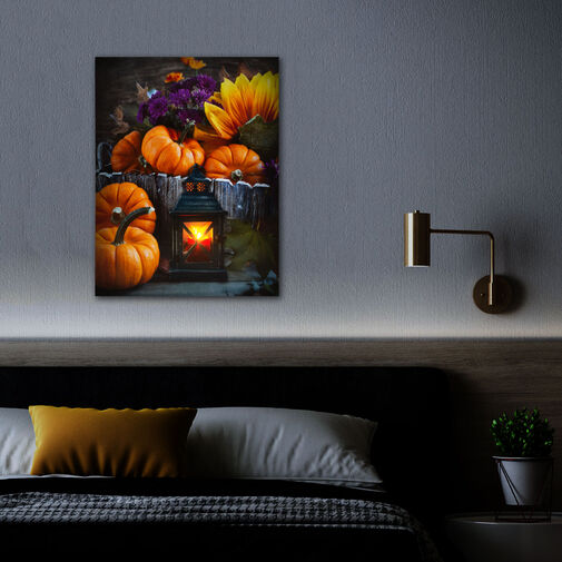58399 • Halloween-i LED-es hangulatkép - fali akasztóval, 2 x AA, 30 x 40 cm