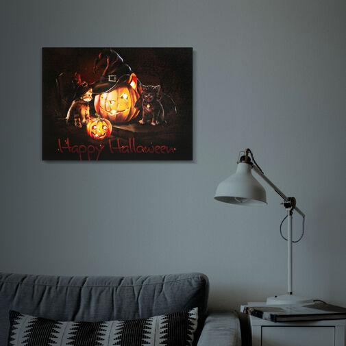 58400 • Halloween-i LED-es hangulatkép - fali akasztóval, 2 x AA, 40 x 30 cm