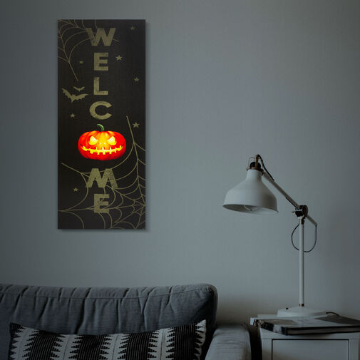 58402 • Halloween-i LED-es hangulatkép - fali akasztóval, 2 x AA, 30 x 70 cm
