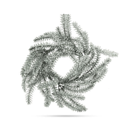 58530A • Karácsonyi dekoráció - koszorú - zöld, havas - 27 cm
