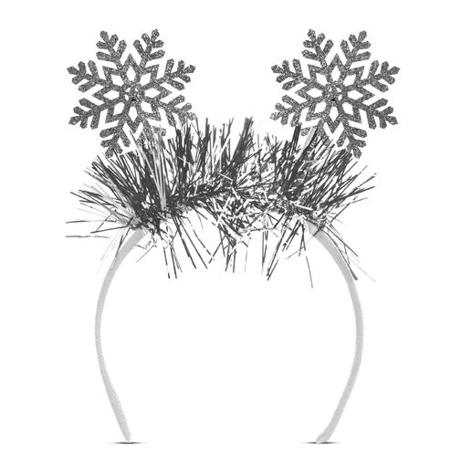 58574B • Karácsonyi hajráf - ezüst - hópehely - 20 cm