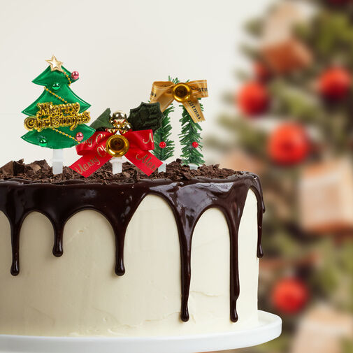 58718 • Karácsonyi 3D tortadekor - 10 cm - 2 féle - 3 db / csomag