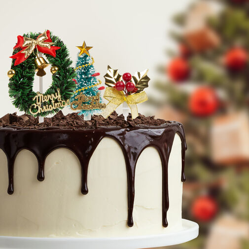 58718 • Karácsonyi 3D tortadekor - 10 cm - 2 féle - 3 db / csomag