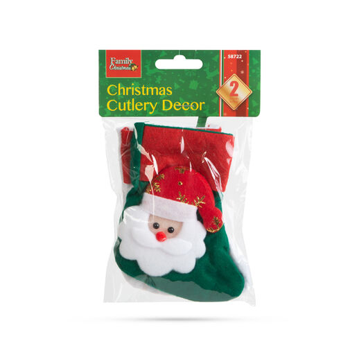 58722 • Karácsonyi evőeszköz dekor - 12 cm - 2 féle - 2 db / csomag