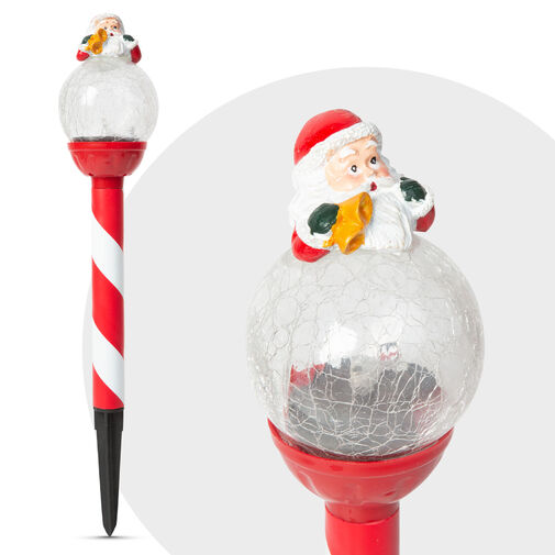 58764 • LED-es szolár lámpa - mikulás, üveggömb kristály - 42 x ø7,5 cm
