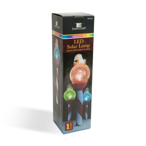 58764 • LED-es szolár lámpa - mikulás, üveggömb kristály - 42 x ø7,5 cm