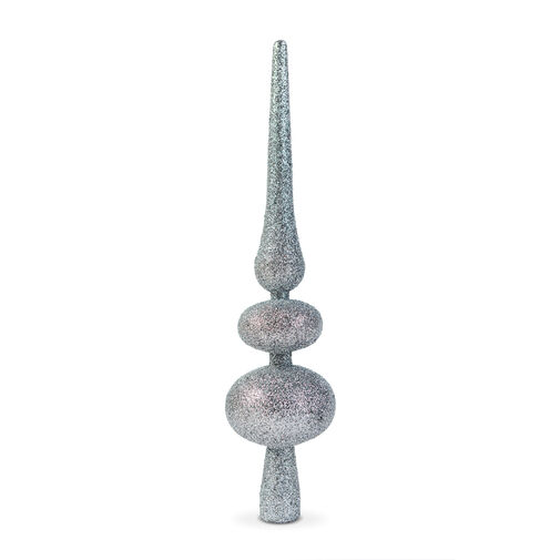 58780B • Karácsonyfa csúcsdísz - ezüst, glitteres - 30 x 7 cm