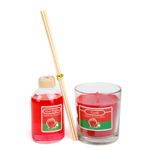 58800A • Illatgyertya és illatosító szett - alma & fahéj - 120 g + 100 ml