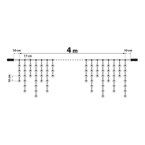 58901C • Fényfüggöny - 200 db LED - középfehér - hálózati - IP44 - 4,2 m - 8 program