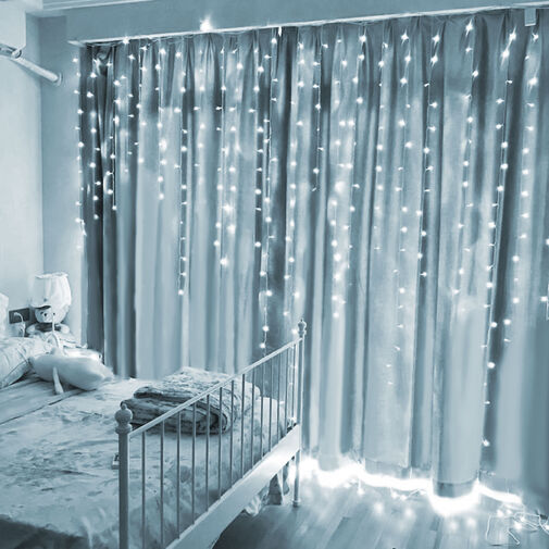 58902B • Fényfüggöny - 100 db LED - hidegfehér - hálózati - IP44 - 2,2 m - 8 program