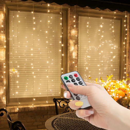 58906A • Fényfüggöny - 100 db melegfehér LED-del - 3 x 1 m - 230V - távirányítós