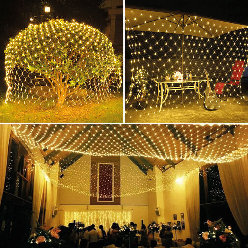 58908A • LED-es fényháló - 100 db melegfehér LED-del - 1,5 x 1,5 m - 230V - távirányítós