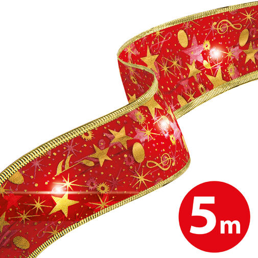 58933J • Karácsonyi LED-es szalag - piros - 5 m x 5 cm - 50 LED - USB