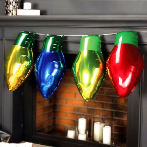 59715 • Karácsonyi dekoráció - lufi - klasszikus izzó - 26 x 43 cm - 4 db / csomag