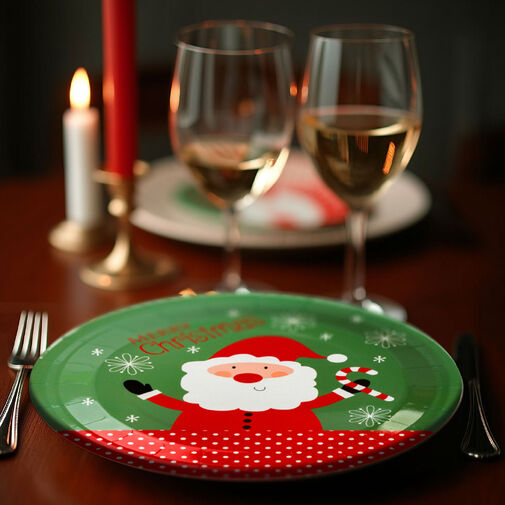 59734 • Karácsonyi papír tányér szett - Mikulás - 16,5 / 23 cm - 6+6 db / csomag