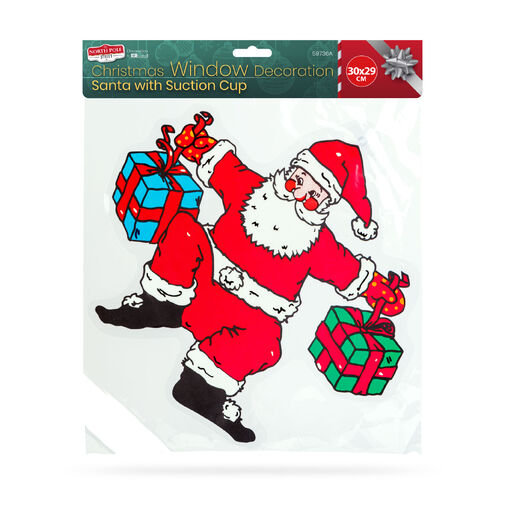 59736A • Karácsonyi ablakdekoráció - Mikulás - tapadókorongos - 30 x 29 cm