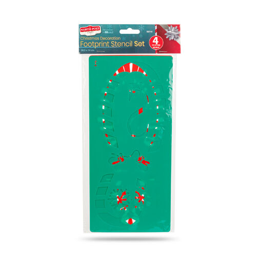 59741 • Karácsonyi dekoráció - lábnyom sablon szett - műanyag - 30,5 x 14 cm - 4 db / csomag