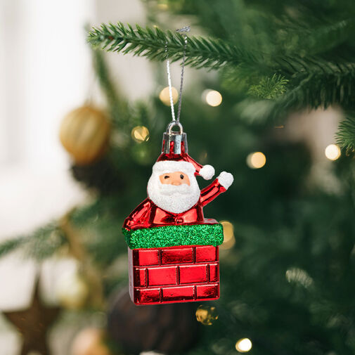 59754 • Karácsonyi dekoráció - Mikulás - akasztható - műanyag - 7,5 x 5 cm