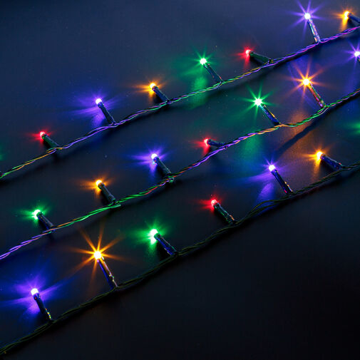 59769 • Fényfüzér - 30 m - színes - 600 LED - 220-240V - 6W - zöld kábel