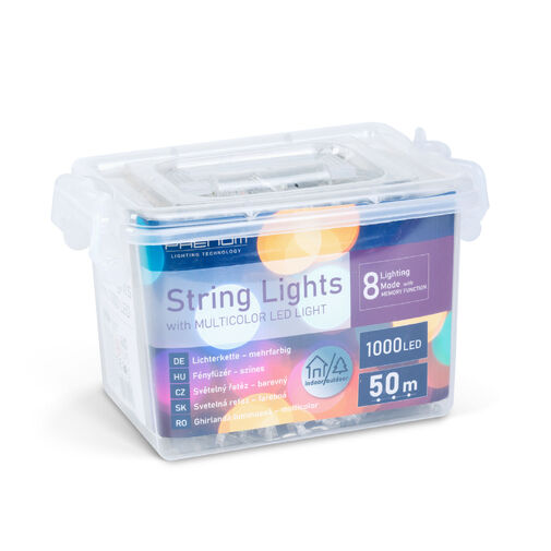 59771 • Fényfüzér - 50 m - színes - 1000 LED - 220-240V - 9W - átlátszó kábel
